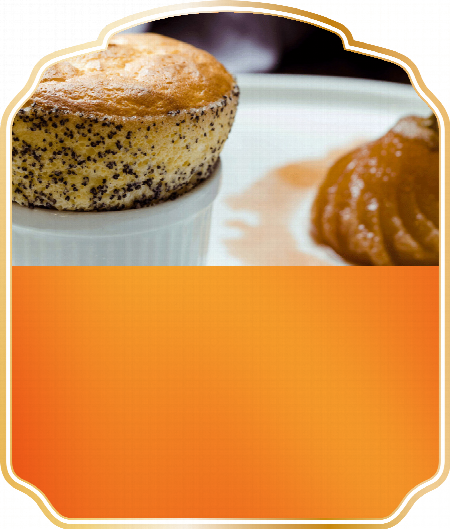 Poppy seed soufflé with caramel pears - Impresses your guests