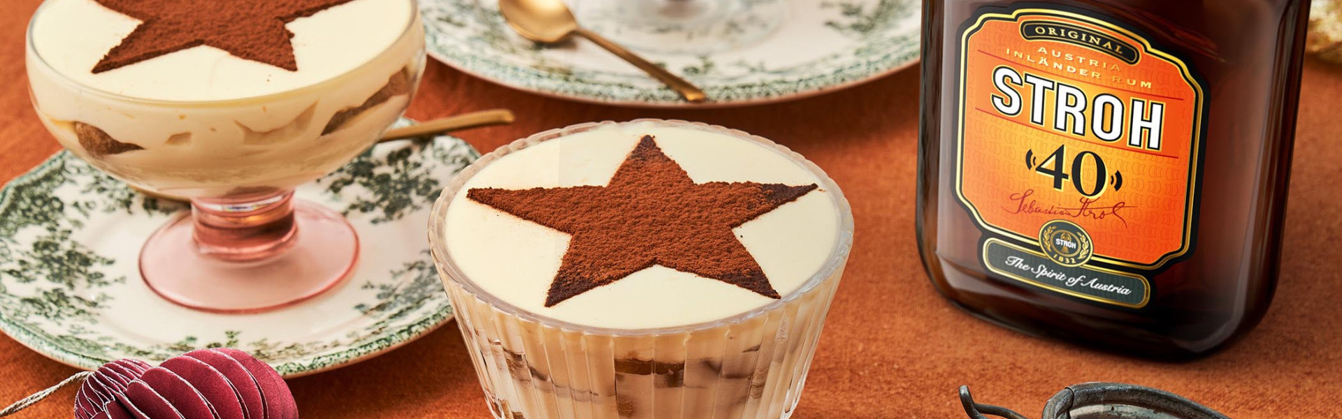 Tiramisu mit Kaffee, STROH Rum und Zimt